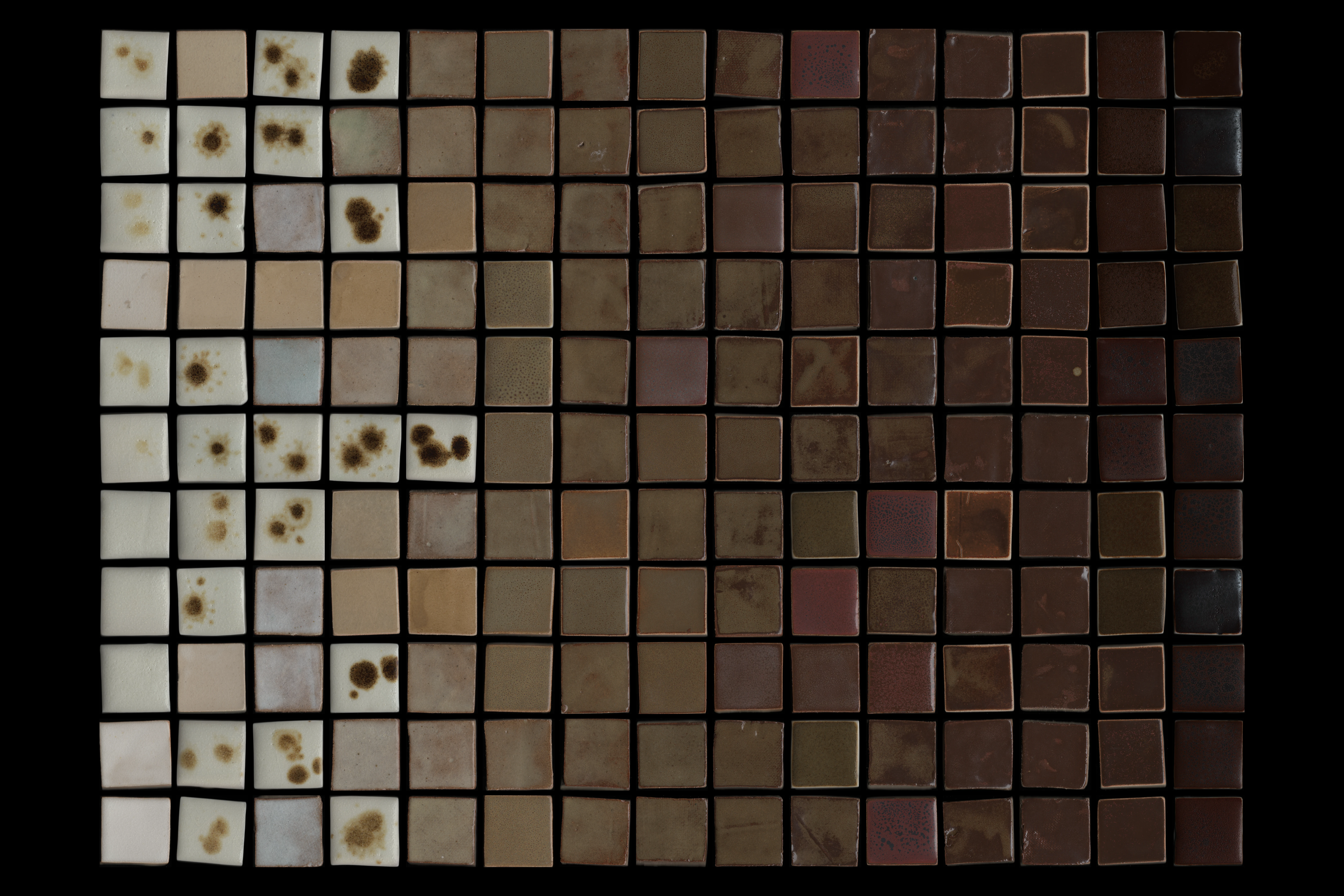 Overview of the scanned glaze tiles.
